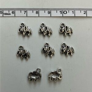 Silver Colored Elephant Charms